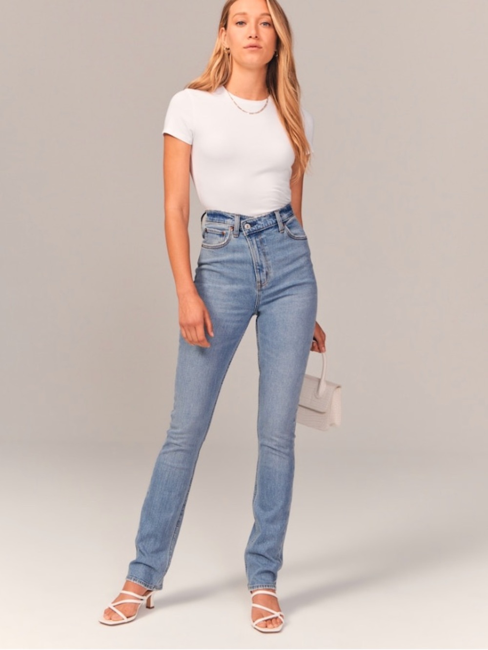 Abercrombie Criss-Cross Straight Leg Jeans